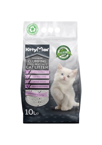 Kittymax Lavanta Kokulu Topaklaşan İnce Taneli Bentonit Kedi Kumu 10 L