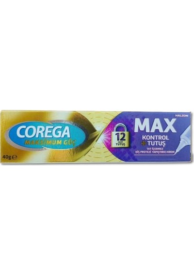 Corega Maksimum Kontrol + Tutuş Yapıştırıcı Krem 40 G