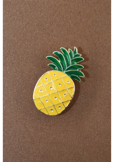 Kristal Taşlı Ananas Broş. Yaka İğnesi Broş. Taşlı Broş. Kadın Broş. Erkek Broş. Broş. Ananas Broş. Çok Renkli