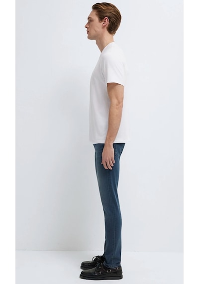 Mavi M0613270-620 Mavi Black Logo Baskılı Tişört Erkek T-shirt Beyaz