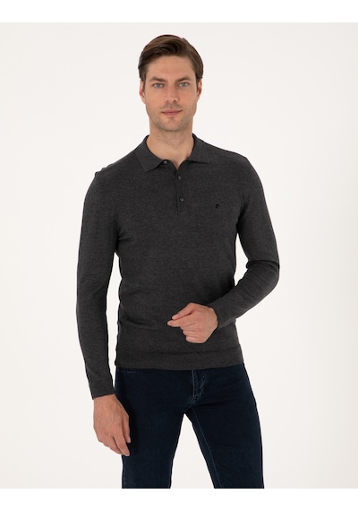 Pierre Cardin Erkek Antrasit Melanj Kazak /triko 50314189-vr081 Antrasit Melanj