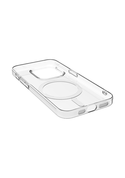 Apple Uyumlu iPhone 15 Pro Max Kamera Korumalı M-safe Şarj Özellikli Şeffaf Mkst London Silikon Kapak - Şeffaf Şeffaf