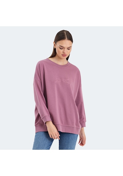 Slazenger VIKENTI SW Oversize Kadın Cepli Oversıze Gül Sweatshirt