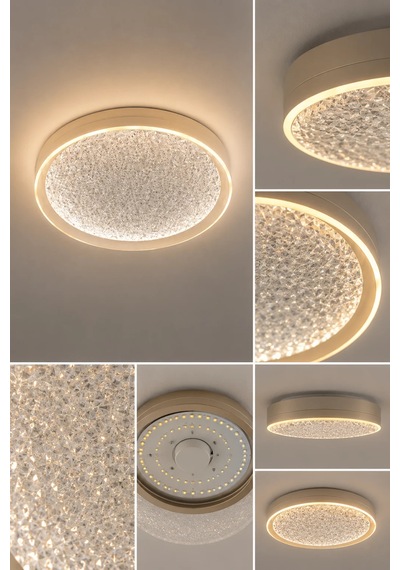 Modern Premium Kumandalı 3 Renkli Plafonyer Ledli Tavan Avizesi Salon 46w Modelleri Beyaz
