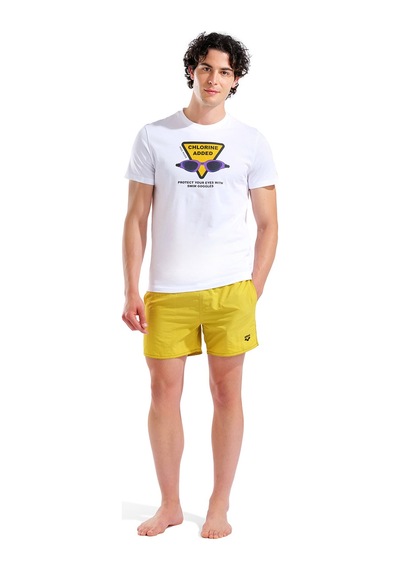 Arena Goggles Print Erkek Beyaz Günlük Stil T-shirt 011166100