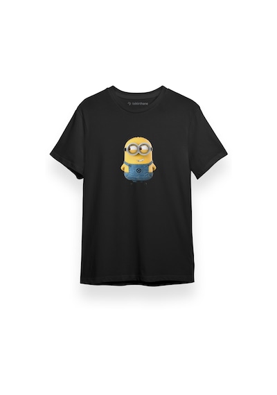 Sarı Minyon Siyah Kısa Kol Erkek Tshirt 001