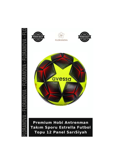 Premium Hobi Antrenman Takım Sporu Estrella Futbol Topu 12 Panel Sarısiyah Sarı - Siyah