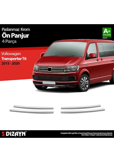S-Dizayn  Volkswagen T6 Transporter Krom Ön Panjur 4 Prç. 2015-2020