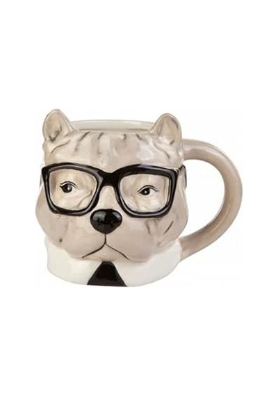 Karaca Anımal Buldog Mug Açık Kahverengi - Beyaz