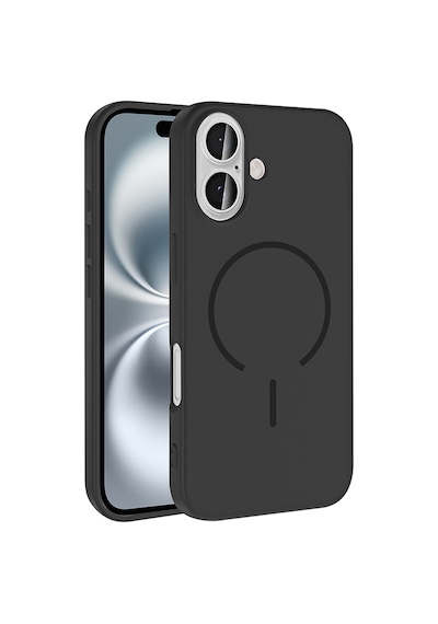 Apple Uyumlu iPhone 16 Kılıf M-safe Şarj Özellikli Zore Meta Kapak Siyah