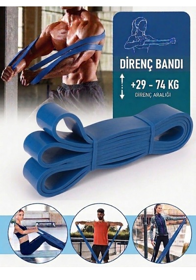 2'li Set 208 Cm Direnç Lastiği Mavi Ve Yeşil - Orta Veağır 2080x45/64x0.45 Mm Yeşil - Mavi
