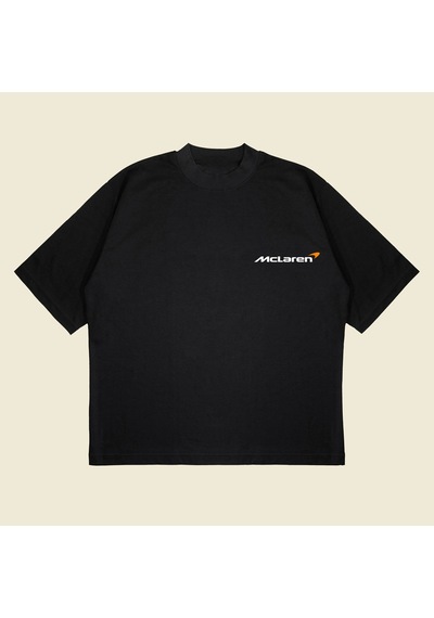 Mclaren 720s Boxy Fit Oversize Unisex Tshirt Baskılı Tişört Siyah