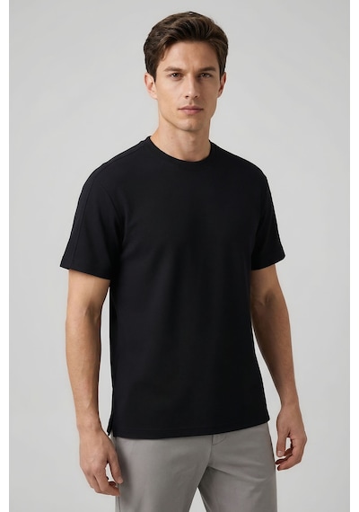 Rahat Form O Yaka 2li Paket Siyah Erkek T-shirt - 88495