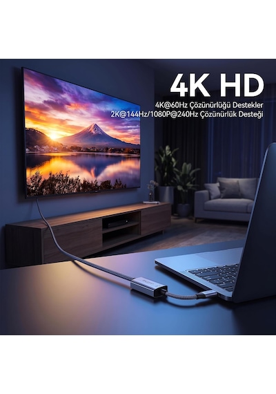 Type-c To Hdmı 4k 60hz Ofc Bakır Çevirici Dönüştürücü Adaptör