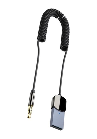 Tr A-13 Usb-a To 3.5mm Aux Bluetooth 5.1 Adaptör Spiral Kablolu Araç Ses Alıcısı