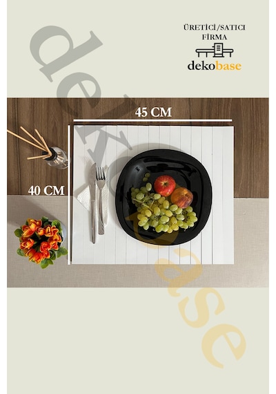 Beyaz 4 Adet Çok Amaçlı Koltuk Kenar Sehpası, Supla, Yemek Servis Altlığı Beyaz