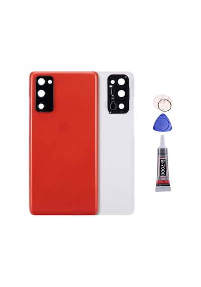 Samsung S20fe Kırmızı Uyumlu Arka Kapak Batarya Kapağı Pil Kapağı Yapışkan Ve Sökme Aparatıyla Beraber Full Set Kırmızı