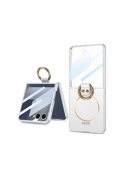 Galaxy Uyumlu Z Flip 7 Kılıf M-safe Şarj Özellikli Pazarplus Kıpta Yüzüklü Flip Sert Kılıf Pembe