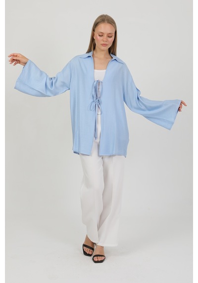 Doğal Viskon Kumaş Cepli Bağcıklı Kadın Kimono 1167 Hafif, Dökümlü, Akışkan, Yazlık Model Mavi Doğal Viskon Kumaş Cepli Bağcıklı Kadın Kimono 1167 Hafif, Dökümlü, Akışkan, Yazlık Model Mavi