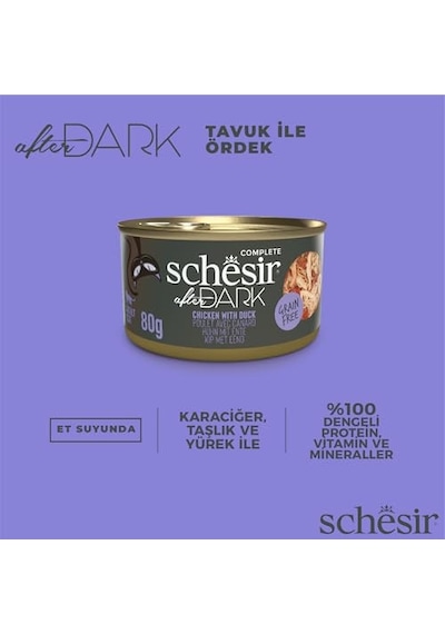 After Dark Tavuk İle Ördek Et Suyunda Yetişkin Kedi Konservesi 80g