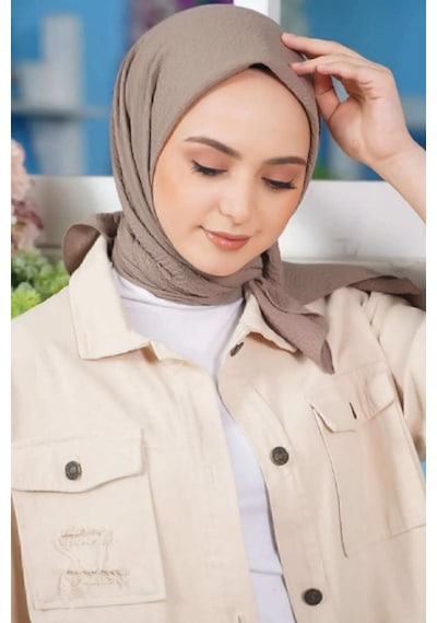 Melodi Scarf Kadın Tesettür Mio Caz Eşarp Hijab Vizon Vizon
