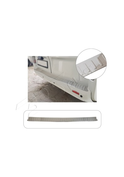 Renault Trafic Uyumlu 2001-2014 Uzun Model Krom Arka Tampon Üstü Koruma Paslanmaz Çelik