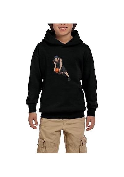 Zepplin Giyim Black Baller Anime Siyah Çocuk Kapşonlu Sweatshirt Siyah