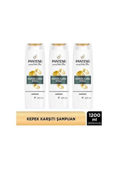 Kepeğe Karşı Etkili Şampuan 400ml X3 Adet Tüm Saç Tipleri