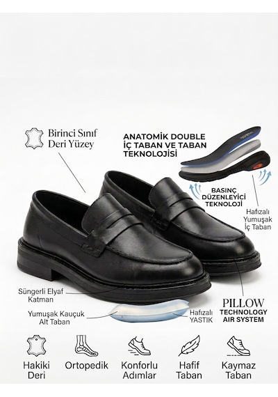 Komcero Dr.jells 6k4047-56646 Erkek Hakiki Deri Pıllow Technology Aır System Loafer Ayakkabı Siyah Komcero Dr.jells 6k4047-56646 Erkek Hakiki Deri Pıllow Technology Aır System Loafer Ayakkabı Siyah