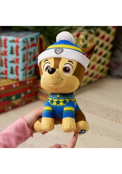 Paw Patrol Sesli Holiday Peluş 20 Cm 87323 Chase Çok Renkli