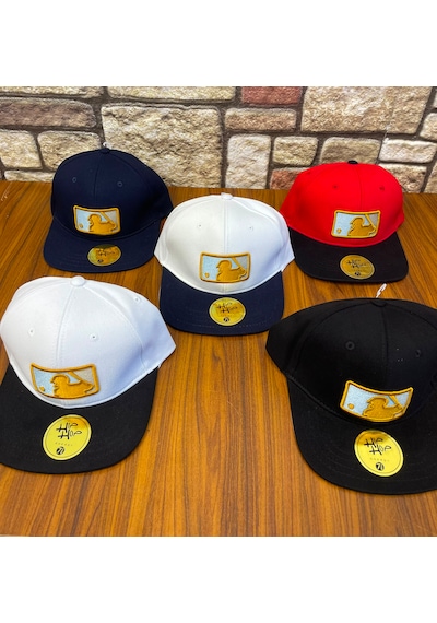 Hamze Mlb Nakış Hip Hop Snapback Rapper Basket Beyzbol Cap Şapka Kırmızı - Siyah