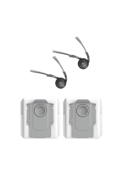 Roborock Q10 S5 & Q10 S5+ Uyumlu 2 Adet Yan Fırça 2 Adet Toz Torbası