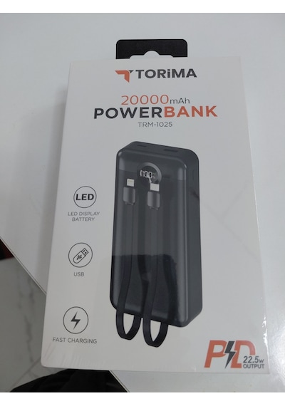 Torima Trm-1025 Siyah 20000mah 2 Çıkışlı Taşınabilir Hızlı Şarj Dijital Göstergeli Powerbank