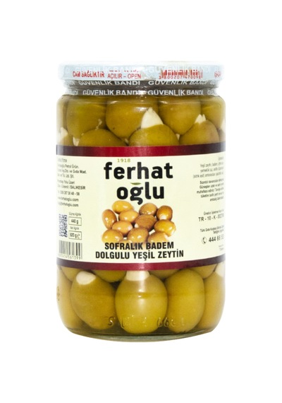 Ferhatoğlu Badem Dolgulu Yeşil Zeytin 440 G