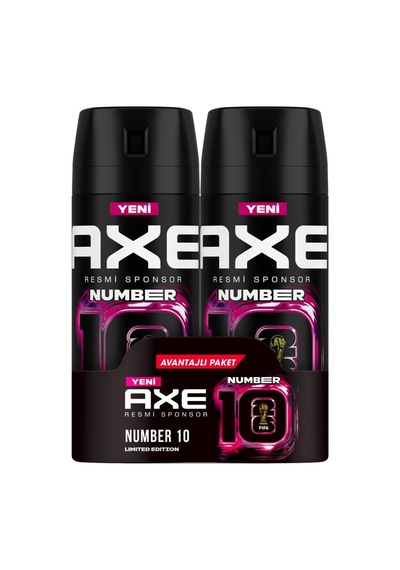 3 Adet Axe Number 10 Deodorant Avantajlı Paket 2 X 150 Ml