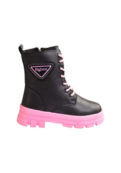 Mini Bonito Kız Çocuk Kalın Pembe Tabanlı Bot & Bootie