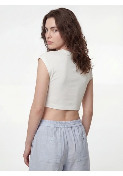 LOFT Regular Fit Kadın Tshirt K.kol Lf2038434 Q1.v1 Beyaz
