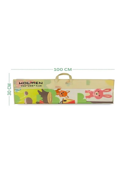 Holmen Katlanabilir Çift Taraflı Oyun Matı Arabalar ve Hayvanlar 150x200 CM