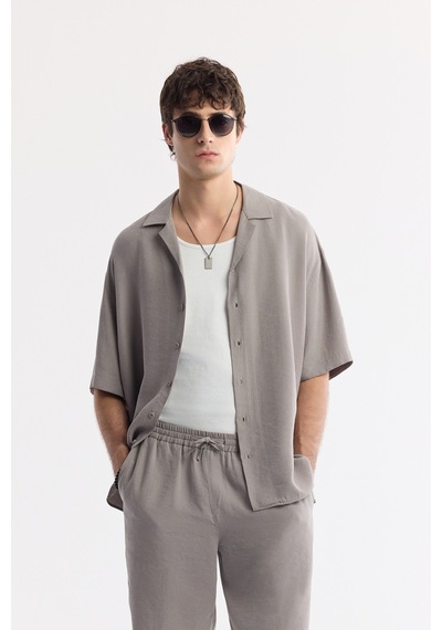 Avva Erkek Nardo Gri Beli Lastikli Bağcıklı Soft Touch Relaxed Fit Şort A51y3703