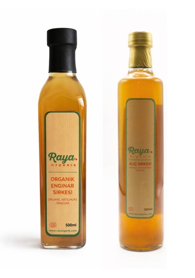 Raya Organik Organik Alıç Sirkesi 500 Ml Ve Enginar Sirkesi 500 Ml Seti