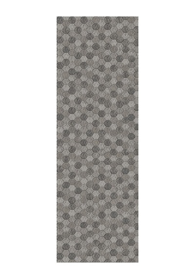 Kartela Halı Taş Petek Antrasit Koridor Mutfak Yolluk Halısı Kaymaz Taban Yıkanabilir 100x300 Cm