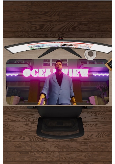 Gta Vice City Kaymaz Dikişli Kauçuk Oyuncu Mousepad V1 - 90x40 Xxl Gaming Mouse Pad Fare Altlığı