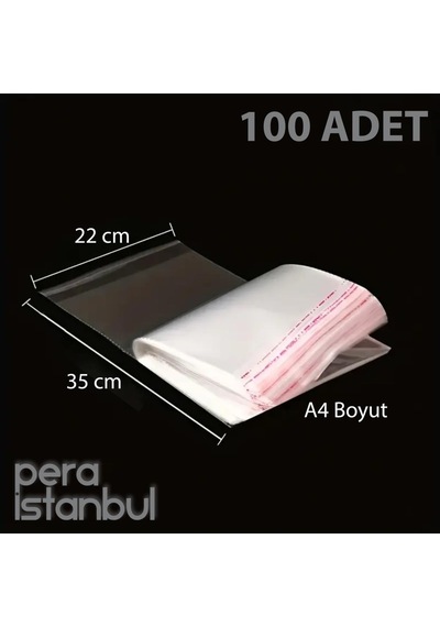 100 Adet 22x35 Kendinden Yapışkanlı Açılıp Kapanabilir Şeker Kurabiye Şeffaf Plastik Poşet Torba