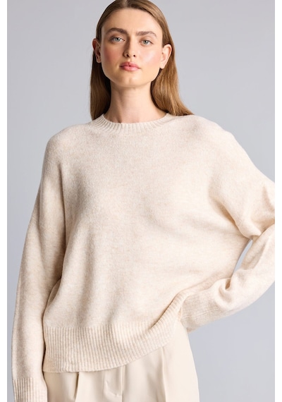 Defacto Oversize Bisiklet Yaka Düşük Omuzlu Basic Triko Kazak F3895ax26wnbg373 Bej-bg373