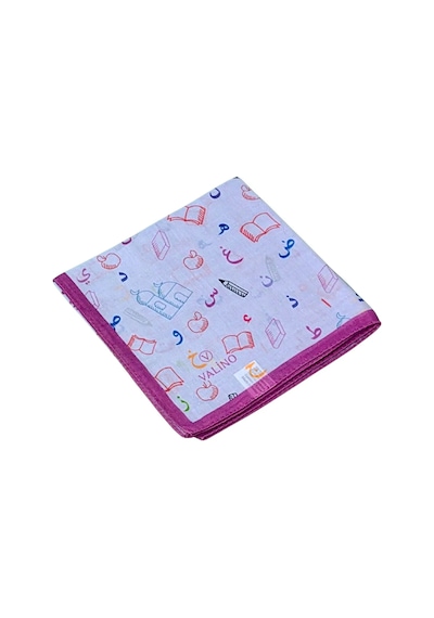 Mim Eşarp Valino Soft Pamuk Çocuk Desenli Eşarp 70x70 Cm Lila - Elif Ba