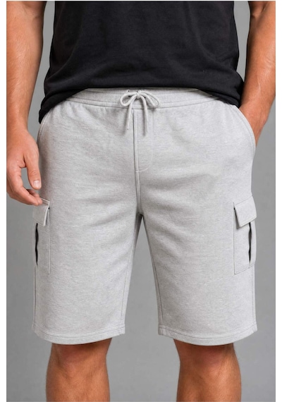 Defacto Relax Fıt Düz Paça Sweatshirt Kumaşı Uzun Şort H2058ax26smgr210 Gri-gr210