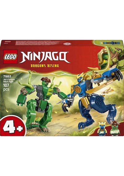 LEGO® NINJAGO® Jay’in Ejderha Robotu Savaşı 71853 - 4 Yaş ve Üzeri Çocuklar için 2 Minifigür İçeren Oyuncak Yapım Seti (107 Parça)