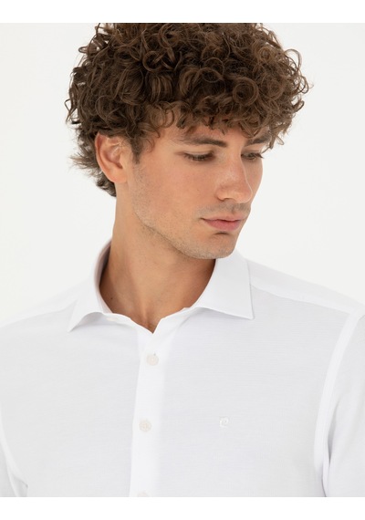 Pierre Cardin Erkek Beyaz Gömlek Desenli 50275517-vr013 Beyaz