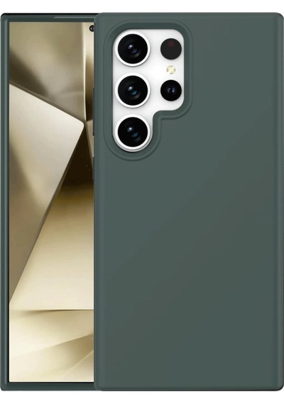 Samsung Galaxy  Uyumlu  S24 Ultra Kılıf First Silikon - Koyu Yeşil