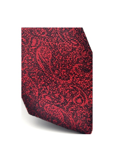 Gaffy Şal Desenli Bordo Dokuma Kumaş Mendilli Slim Fit Kravat // Sdk-2508-3 Bordo